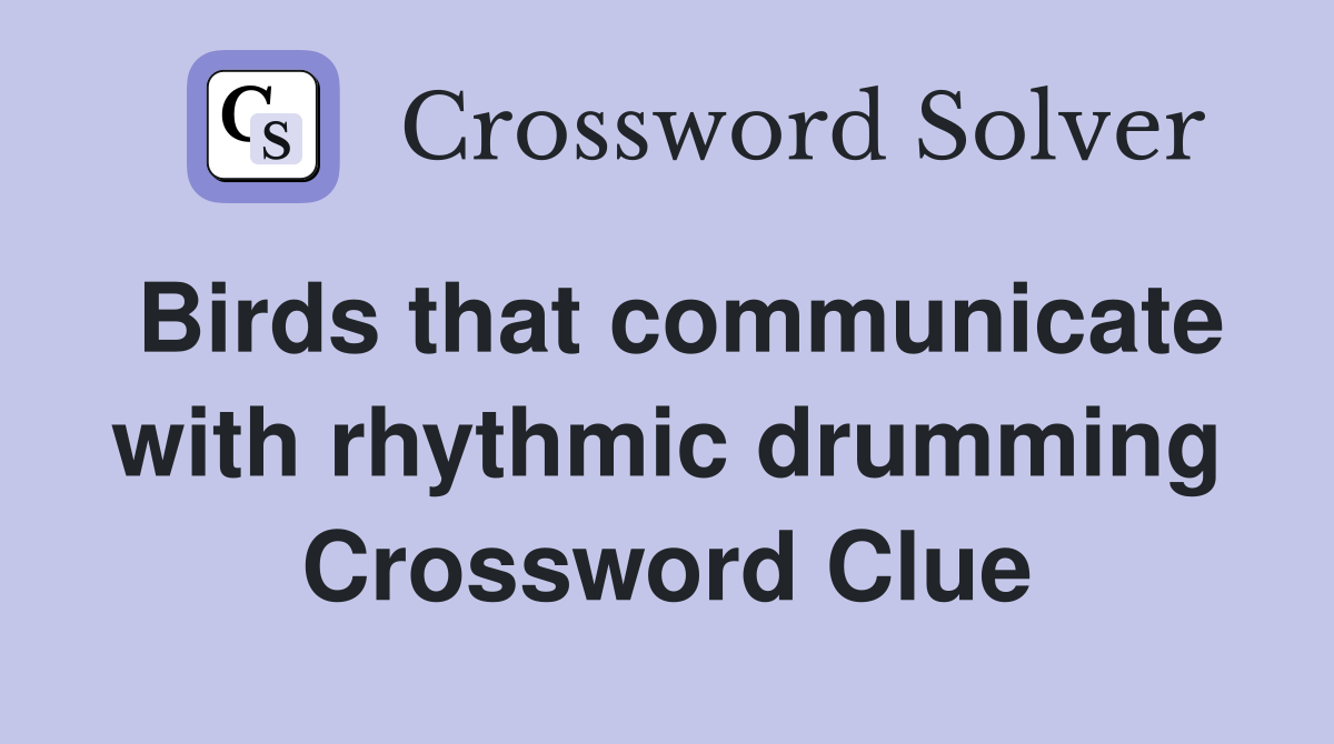Birds that communicate with rhythmic drumming Crossword Clue