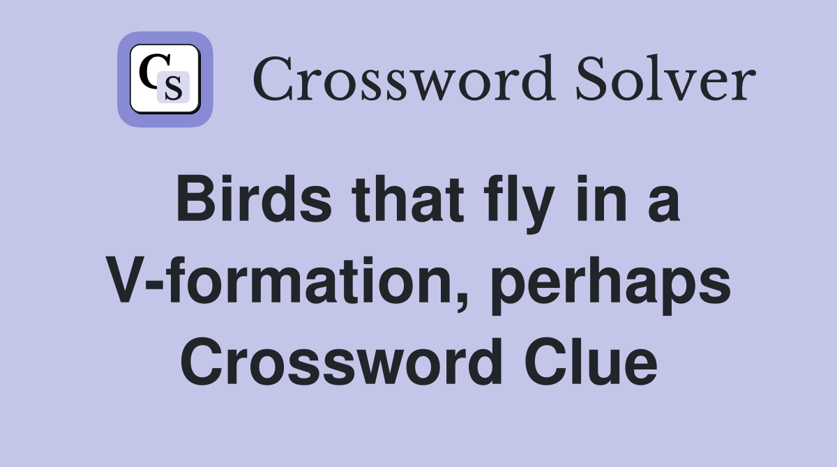 Birds that fly in a V-formation, perhaps Crossword Clue