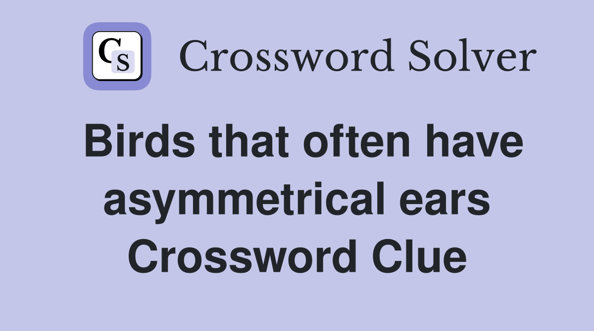 Birds that often have asymmetrical ears Crossword Clue