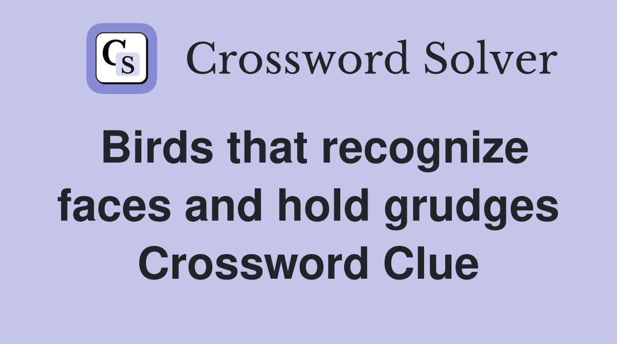 Birds that recognize faces and hold grudges Crossword Clue