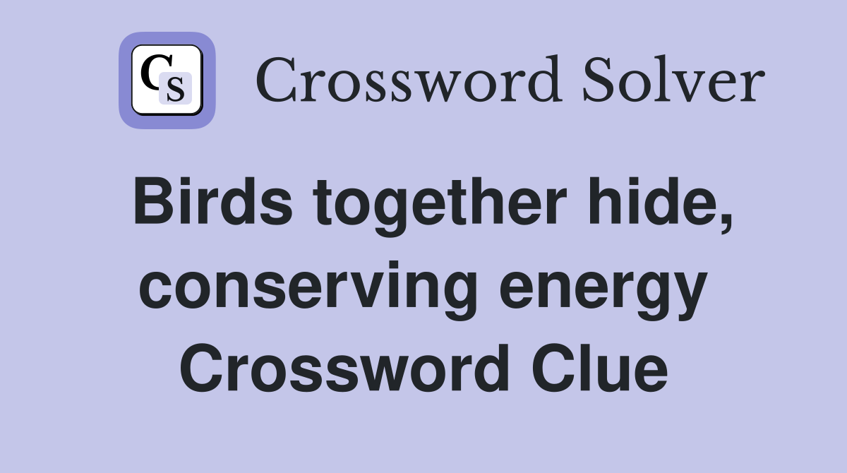 Birds together hide, conserving energy Crossword Clue