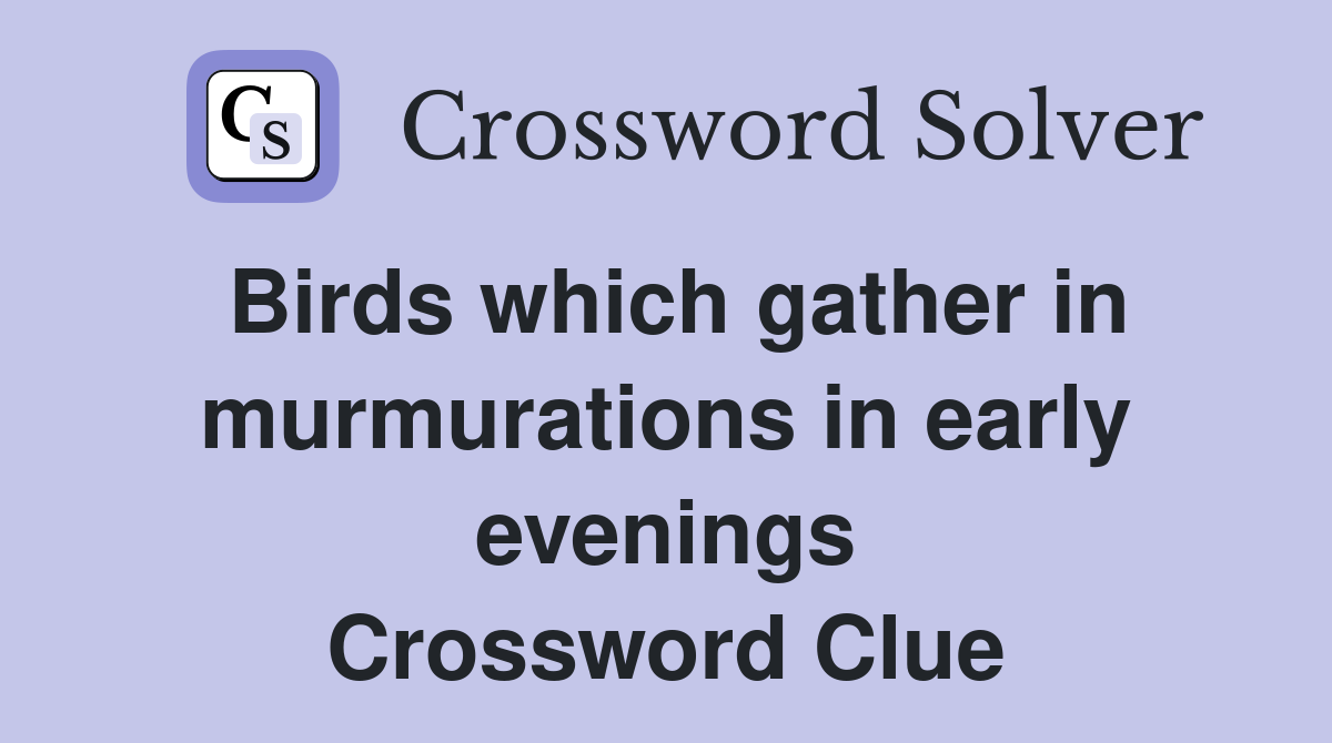 Birds which gather in murmurations in early evenings Crossword Clue