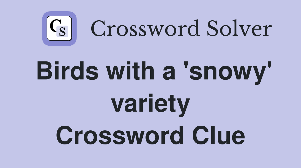 Birds with a 'snowy' variety Crossword Clue