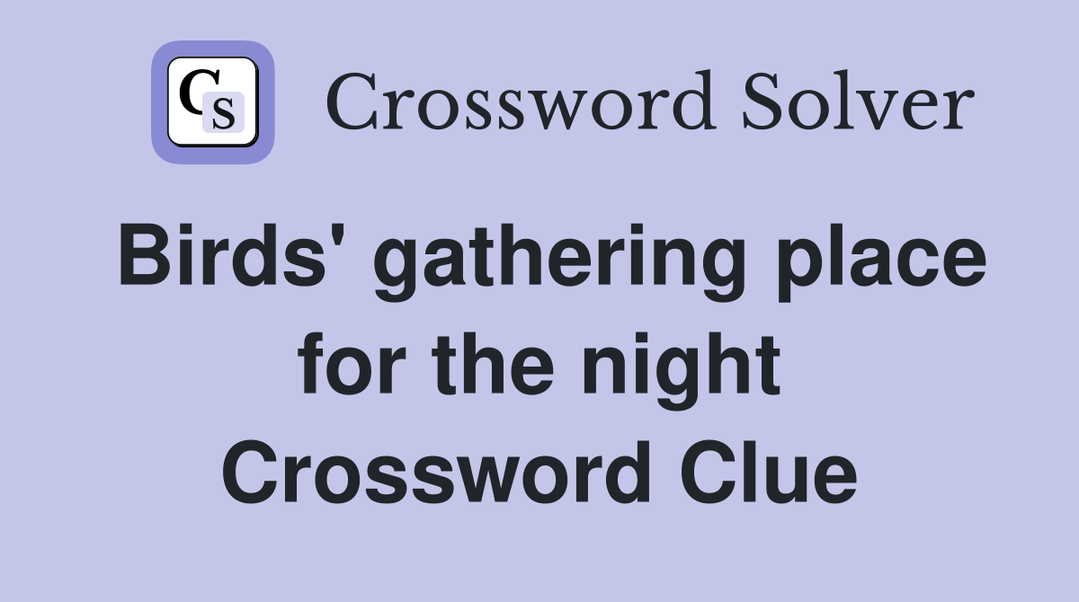 Birds' gathering place for the night Crossword Clue