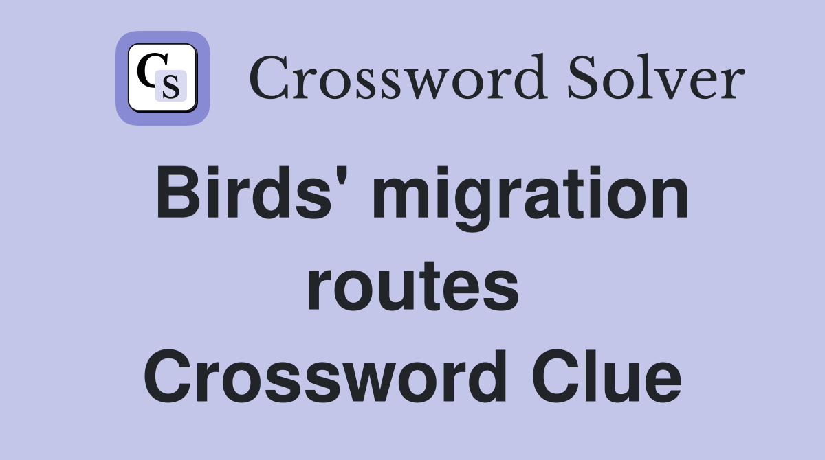 Birds' migration routes Crossword Clue