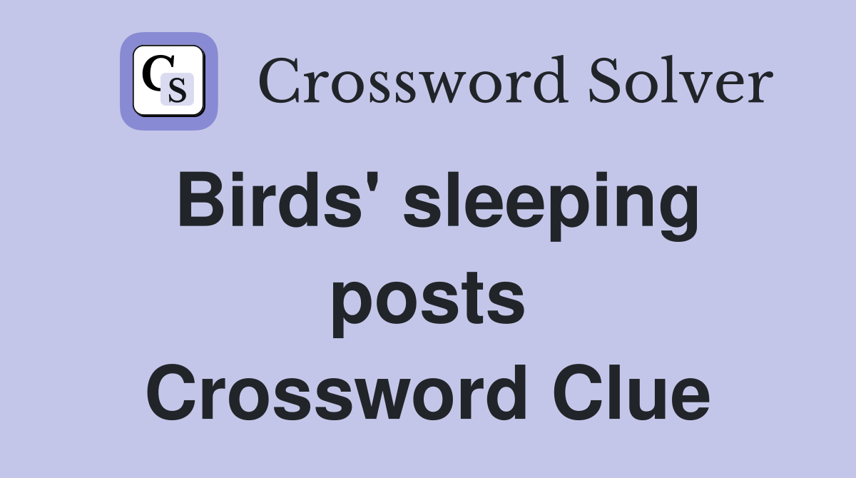 Birds' sleeping posts Crossword Clue