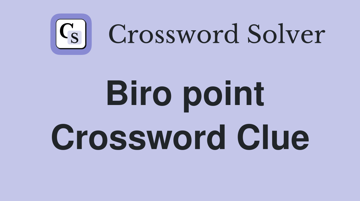 Biro point Crossword Clue