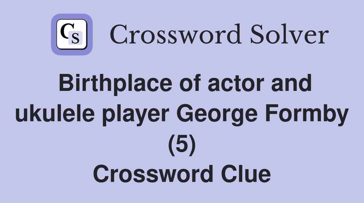 Birthplace of actor and ukulele player George Formby (5) Crossword Clue