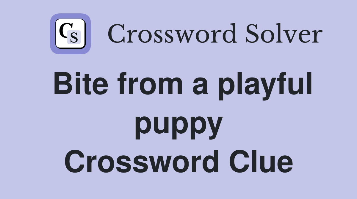 Bite from a playful puppy Crossword Clue