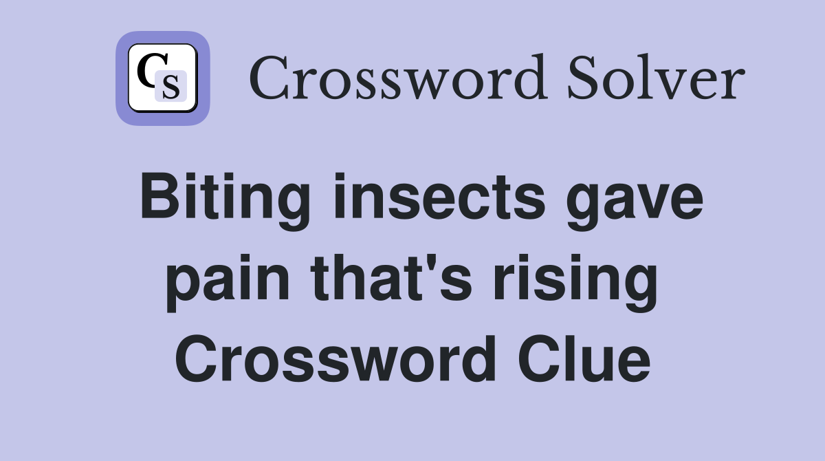 Biting insects gave pain that's rising Crossword Clue