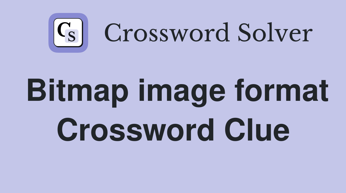 Bitmap image format Crossword Clue