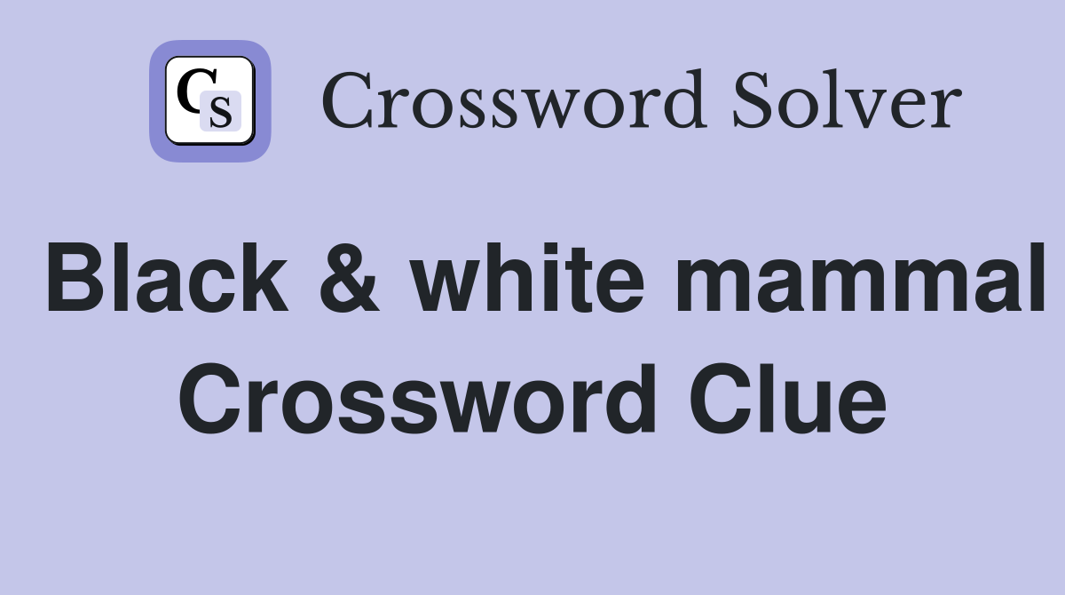 Black & white mammal Crossword Clue