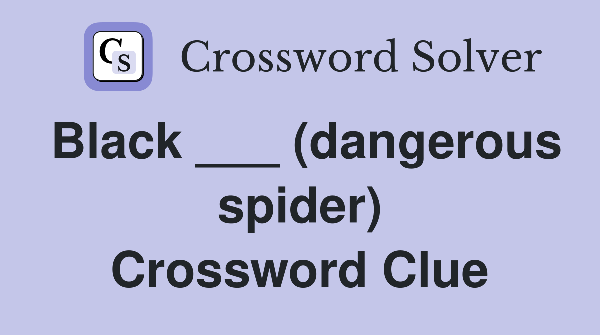 Black ___ (dangerous spider) Crossword Clue