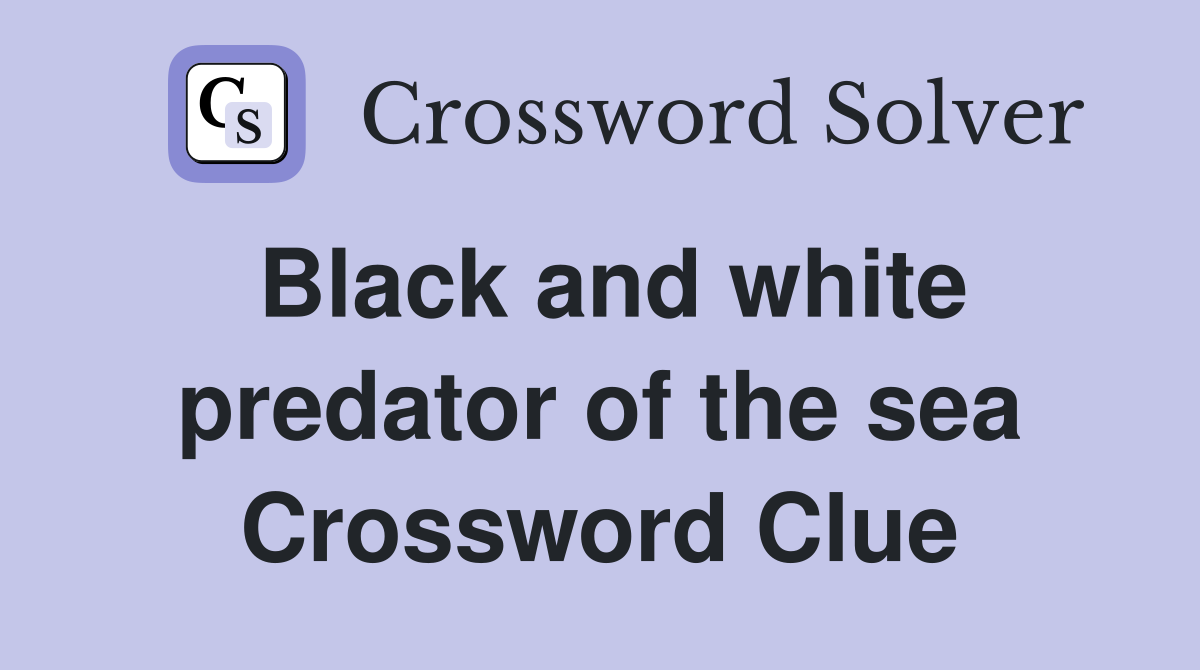 Black and white predator of the sea Crossword Clue
