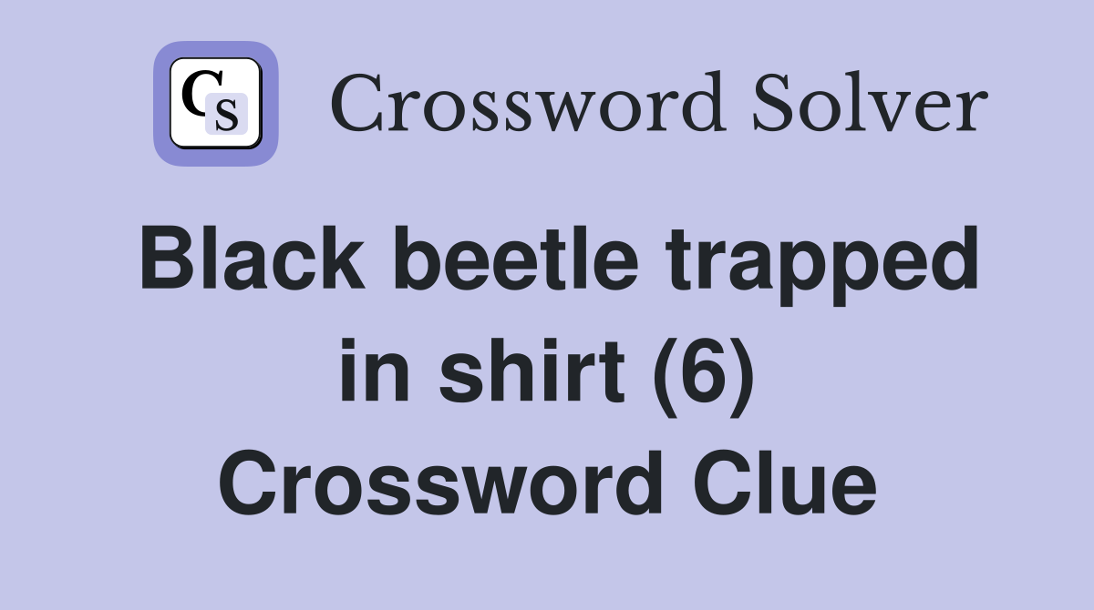 Black beetle trapped in shirt (6) Crossword Clue