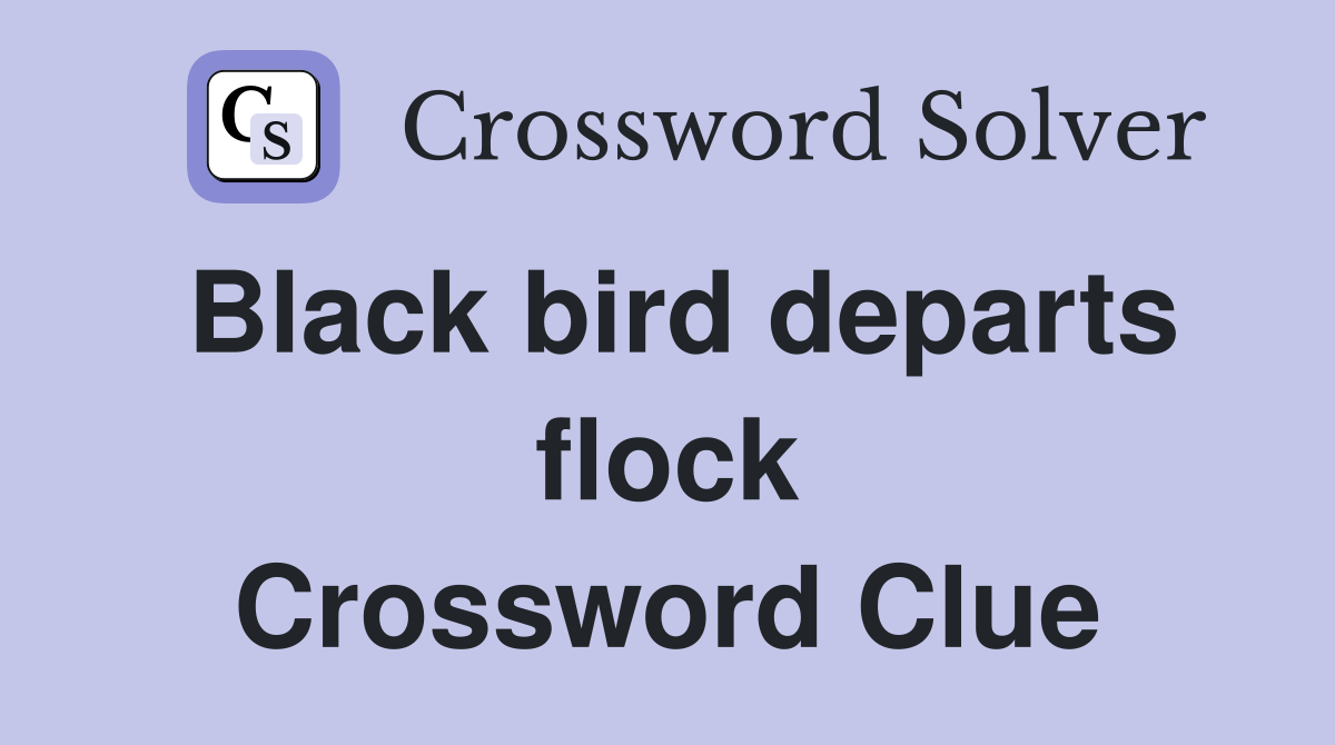 Black bird departs flock Crossword Clue
