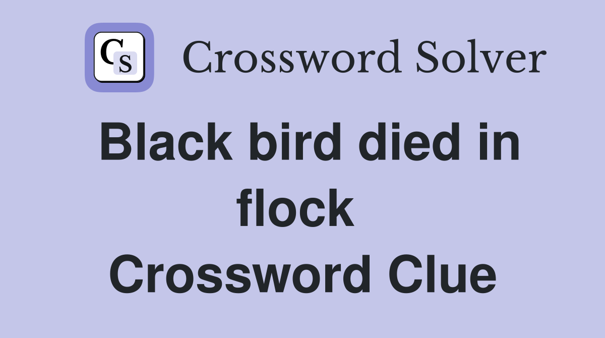 Black bird died in flock  Crossword Clue