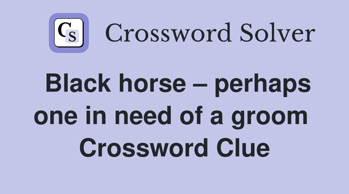 Black horse – perhaps one in need of a groom  Crossword Clue