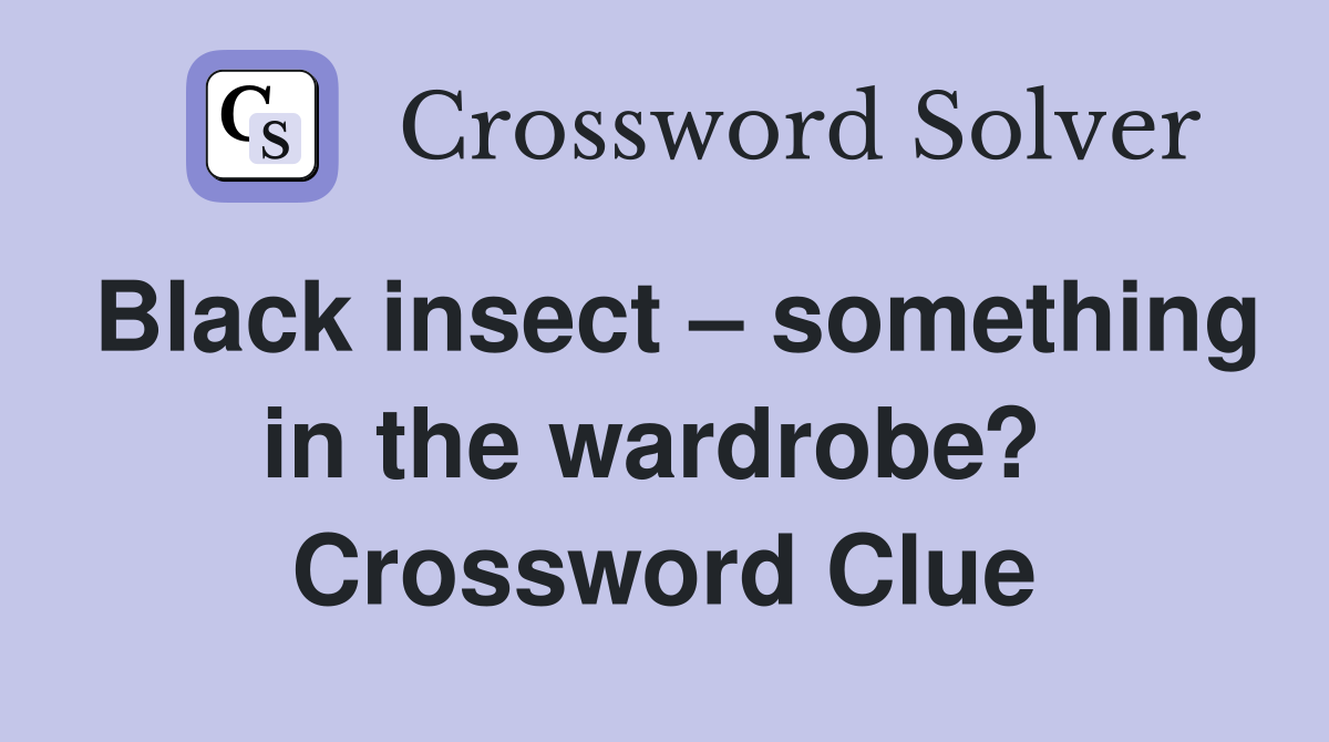 Black insect – something in the wardrobe?  Crossword Clue