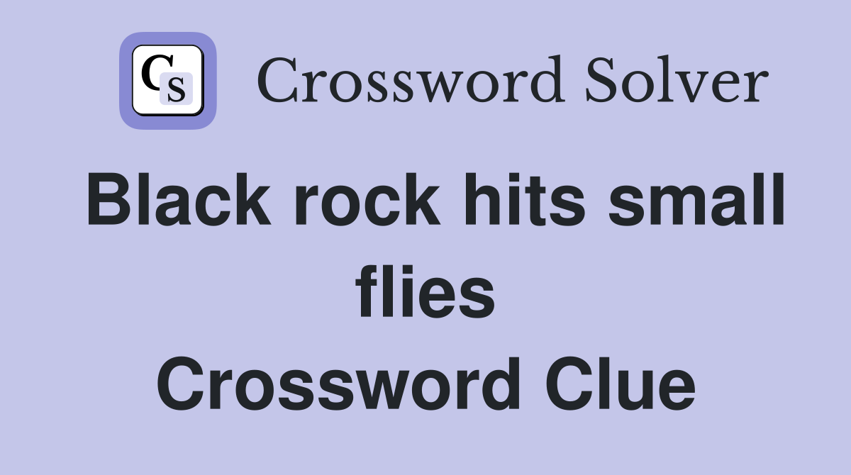 Black rock hits small flies Crossword Clue