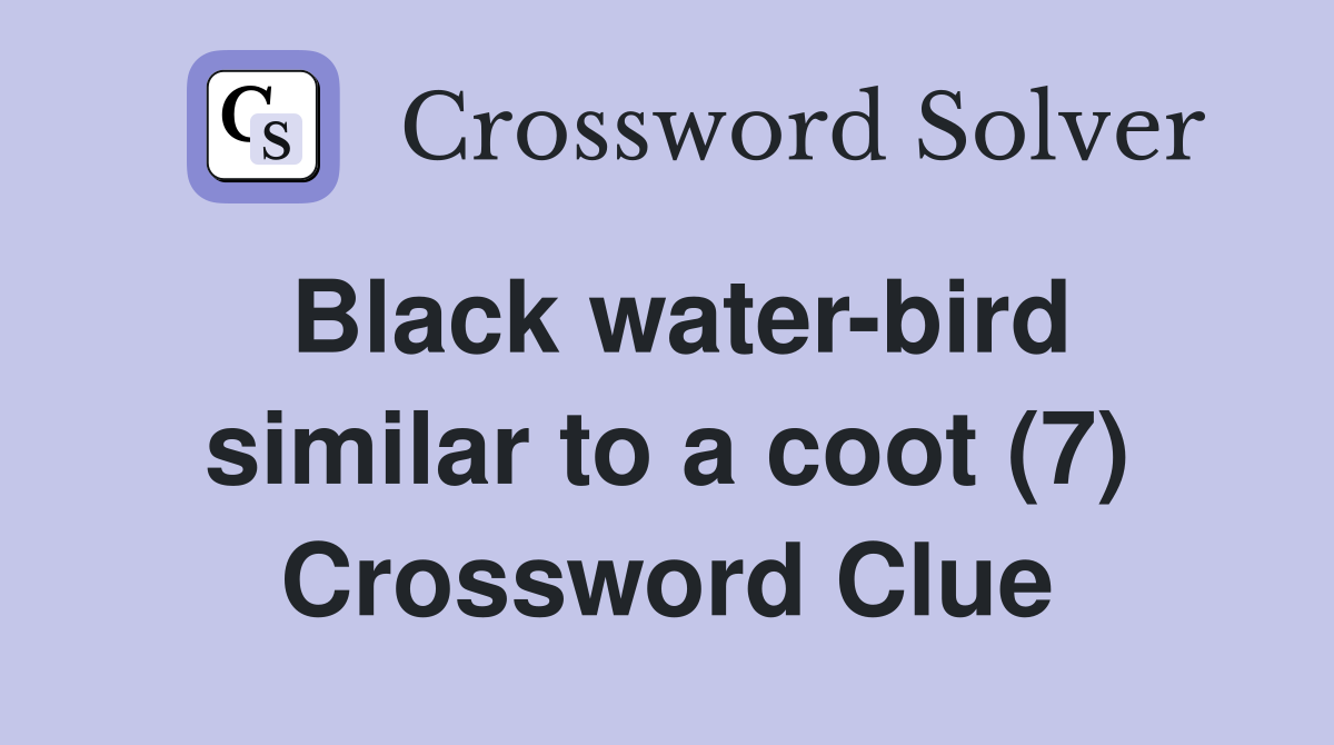 Black water-bird similar to a coot (7) Crossword Clue