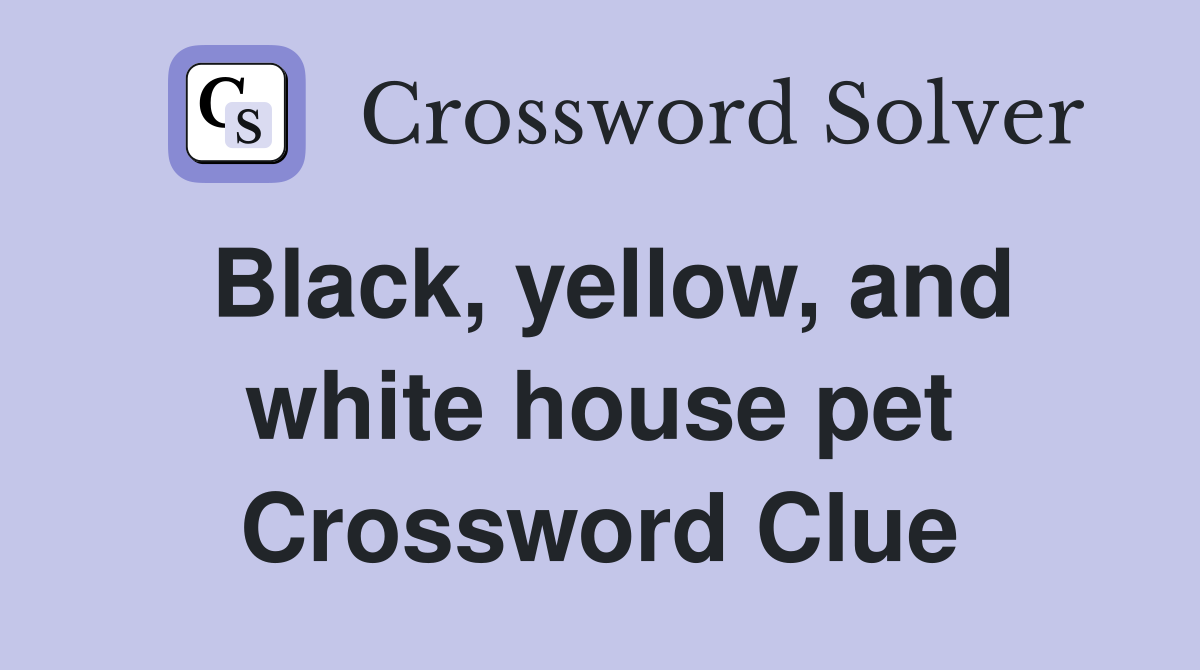 Black, yellow, and white house pet Crossword Clue