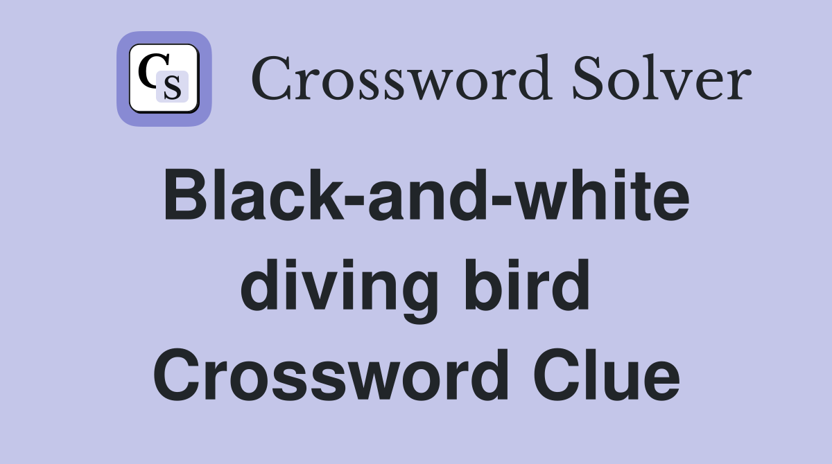 Black-and-white diving bird Crossword Clue