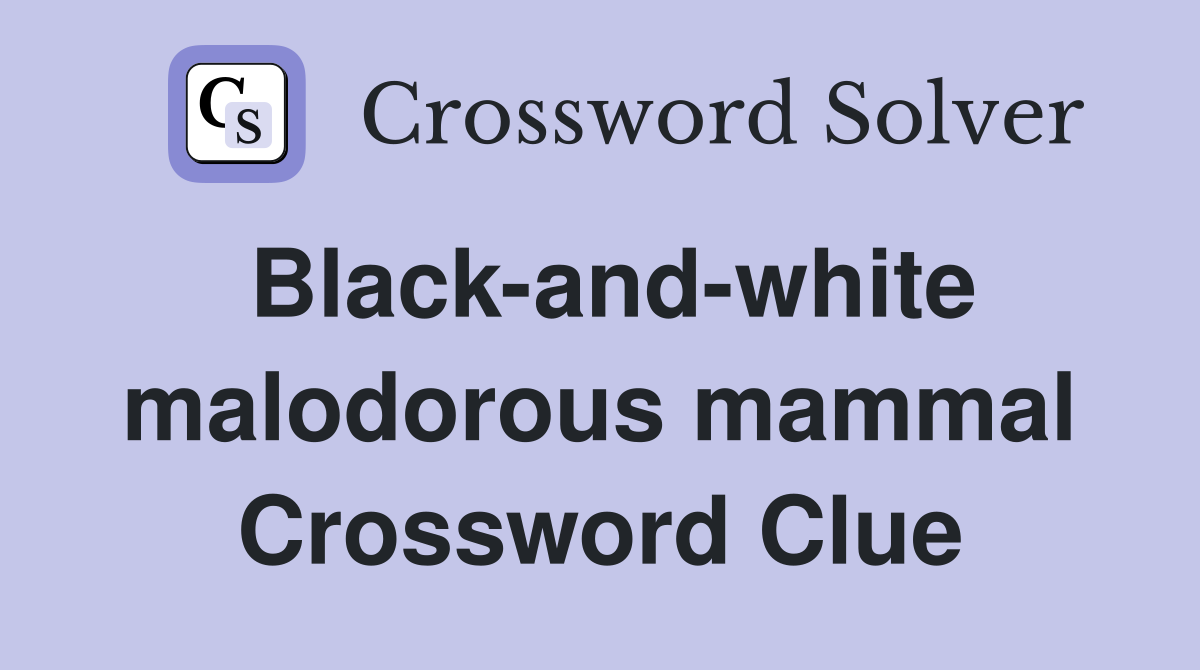 Black-and-white malodorous mammal Crossword Clue