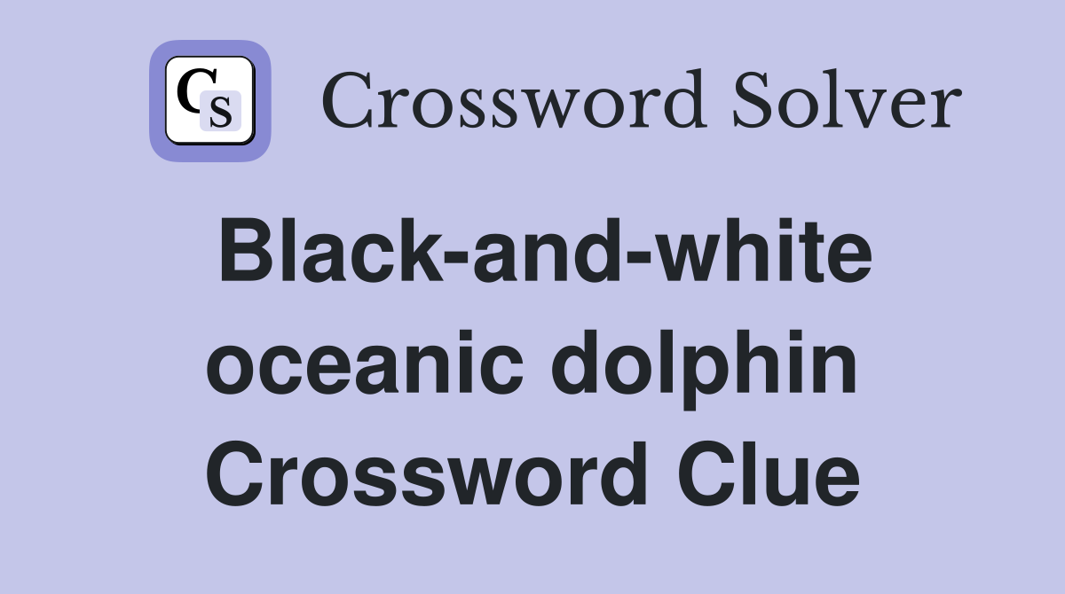 Black-and-white oceanic dolphin Crossword Clue