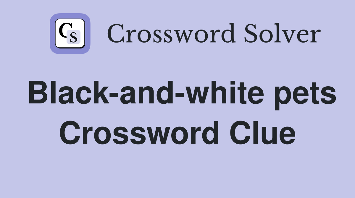 Black-and-white pets Crossword Clue