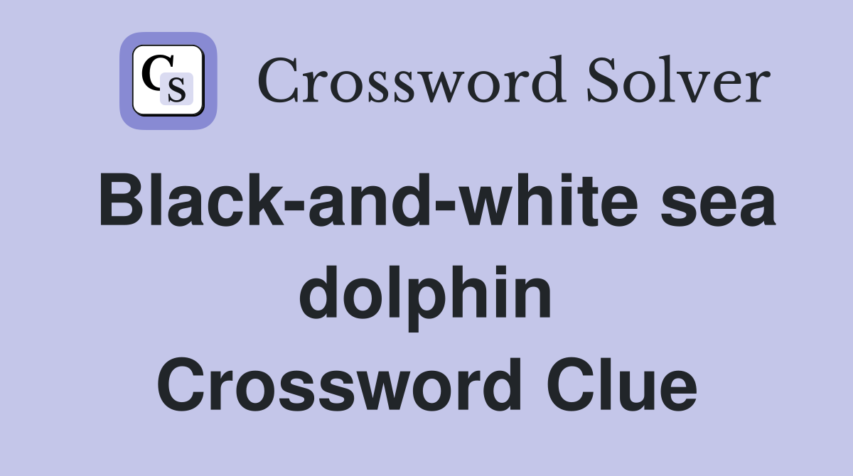 Black-and-white sea dolphin Crossword Clue