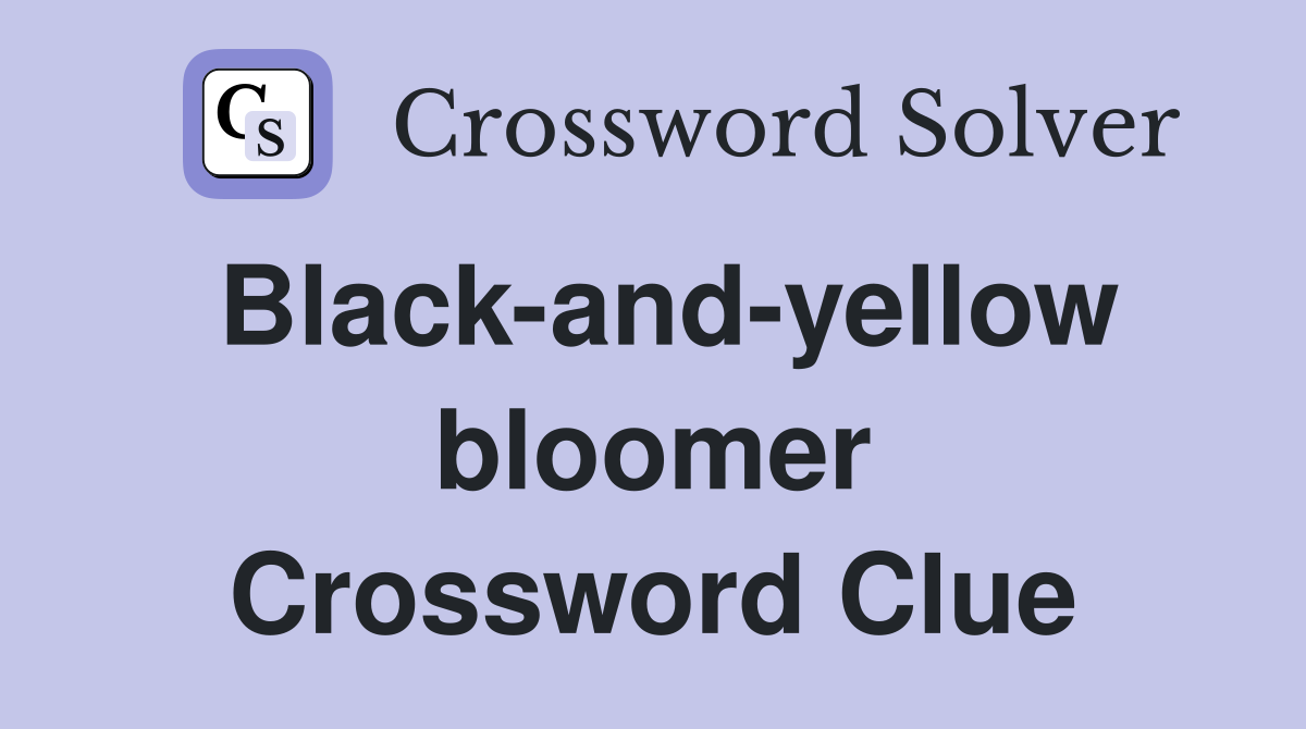 Black-and-yellow bloomer Crossword Clue
