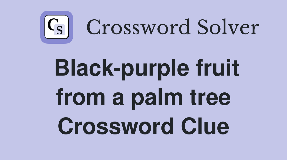 Black-purple fruit from a palm tree Crossword Clue