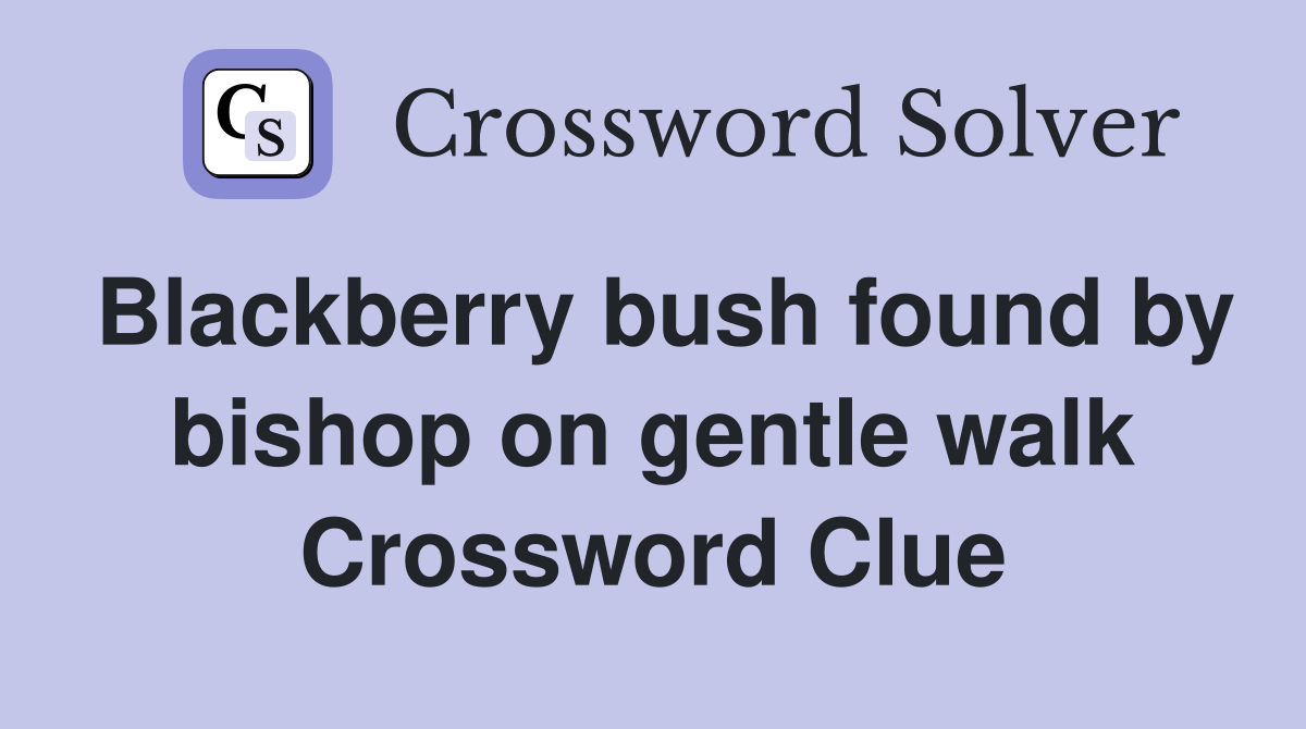 Blackberry bush found by bishop on gentle walk Crossword Clue