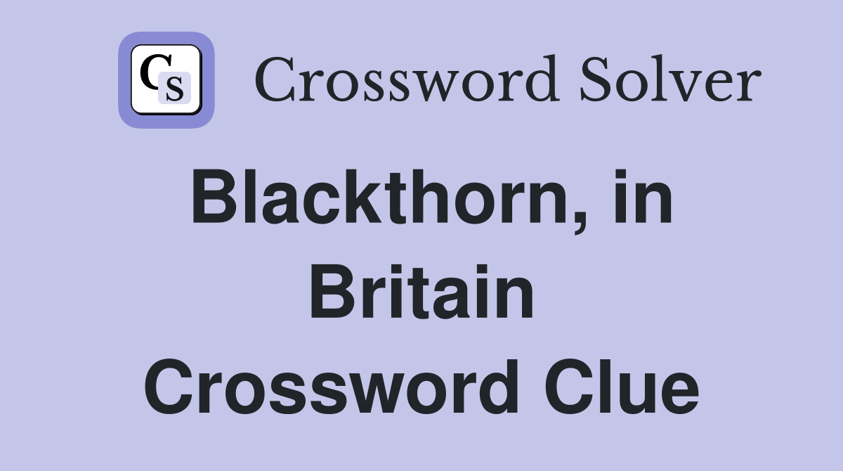 Blackthorn, in Britain Crossword Clue