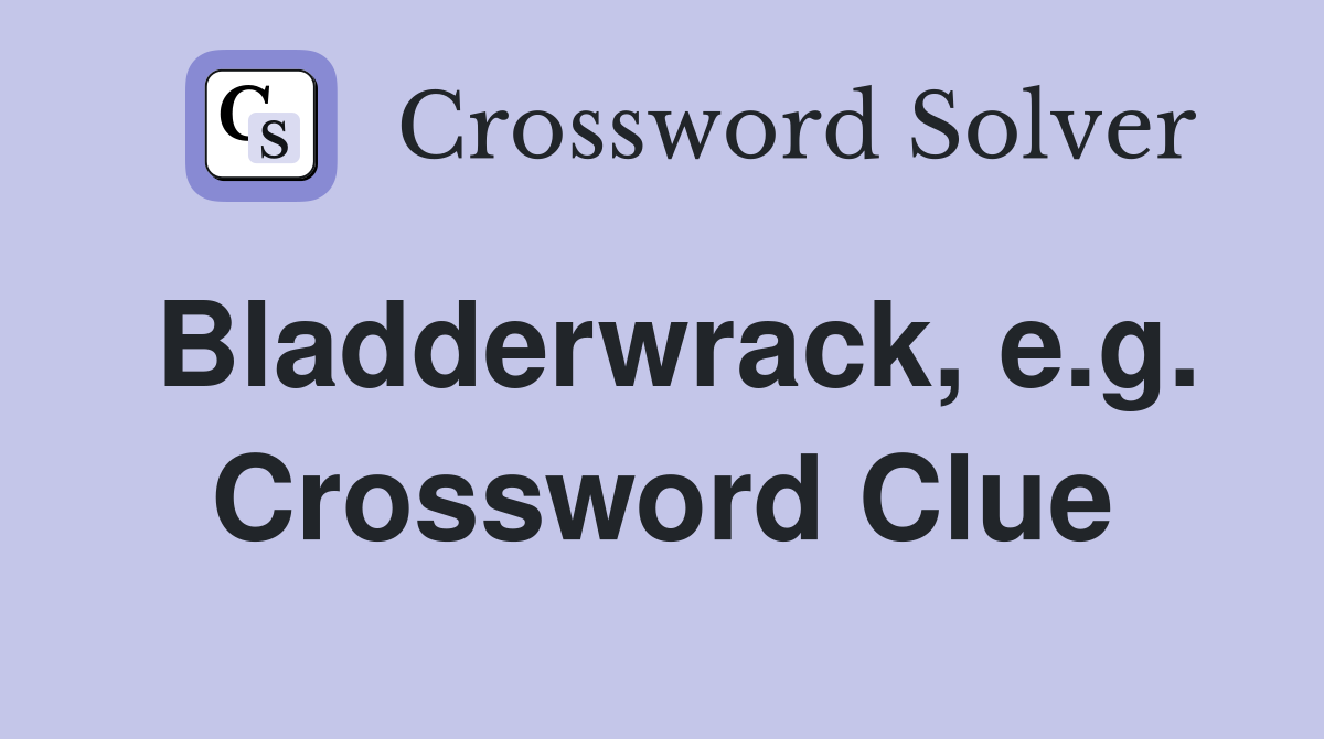 Bladderwrack, e.g. Crossword Clue