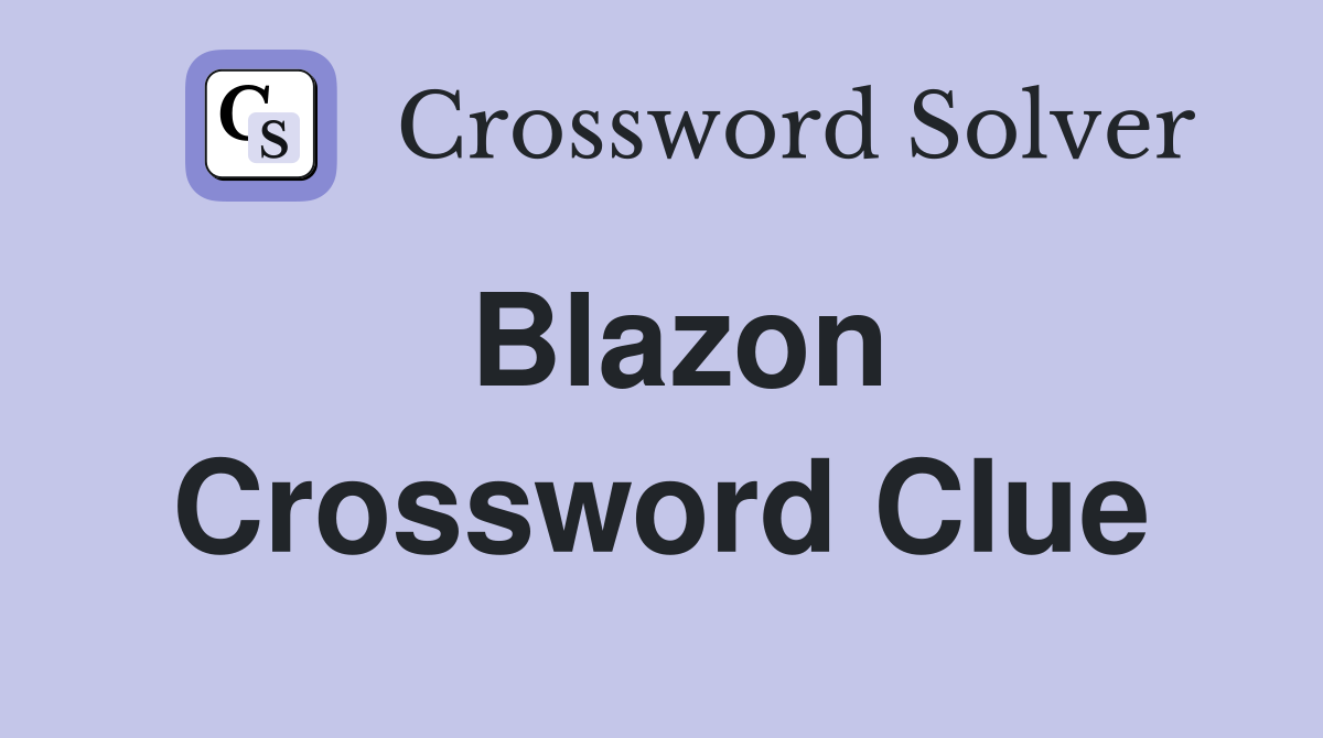 Blazon Crossword Clue