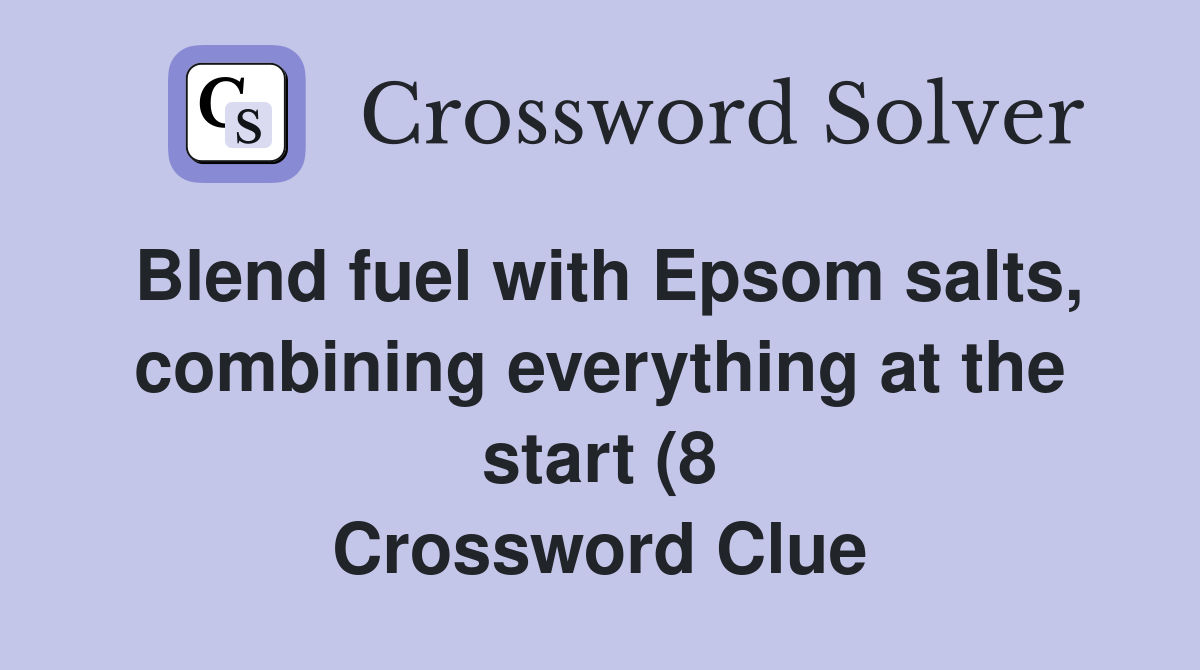 Blend fuel with Epsom salts combining everything at the start (8 Blend fuel with Epsom salts combining everything at the start (8