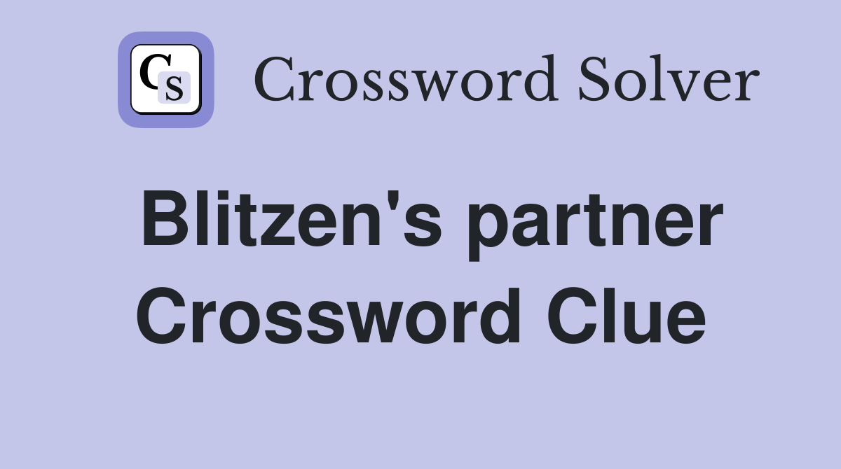 Blitzen's partner Crossword Clue