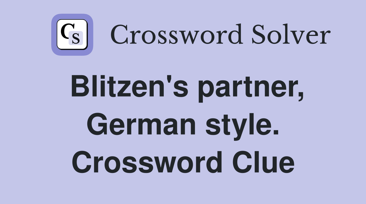 Blitzen's partner, German style. Crossword Clue