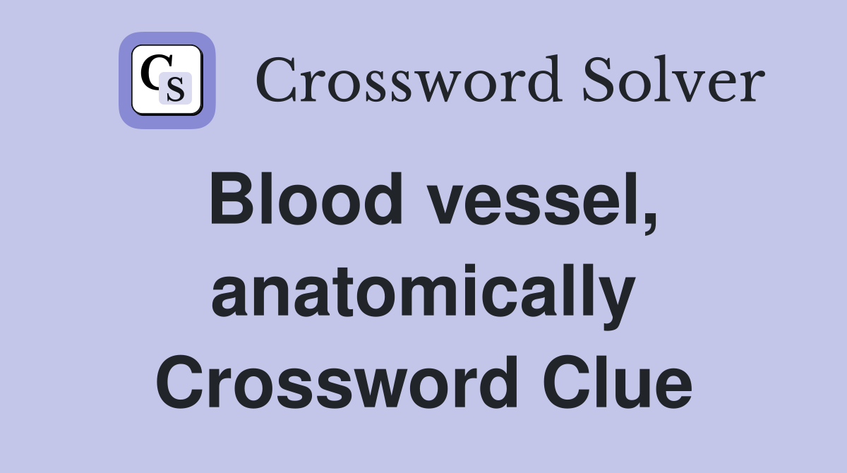 Blood vessel, anatomically Crossword Clue
