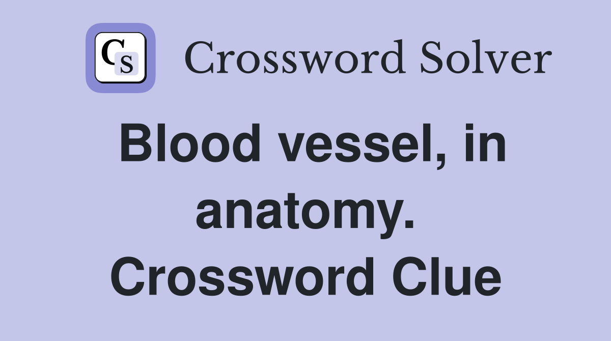 Blood vessel, in anatomy. Crossword Clue
