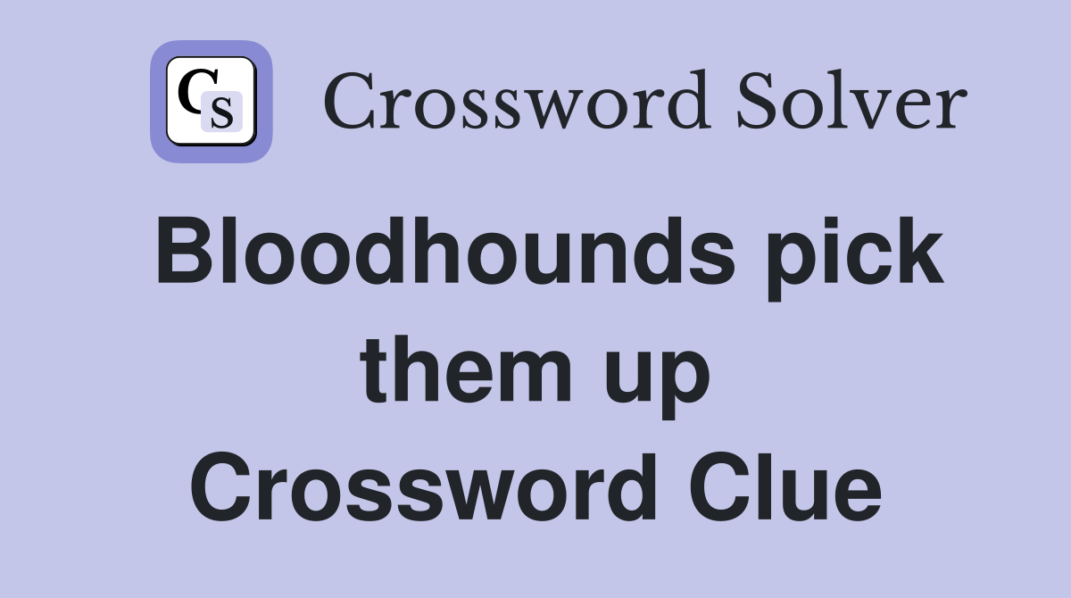 Bloodhounds pick them up Crossword Clue