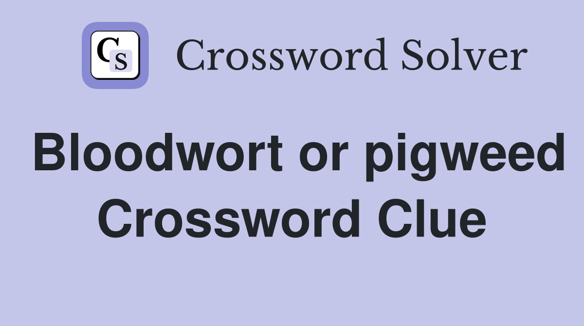 Bloodwort or pigweed Crossword Clue