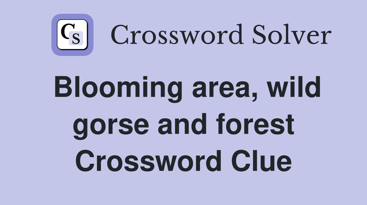 Blooming area, wild gorse and forest Crossword Clue