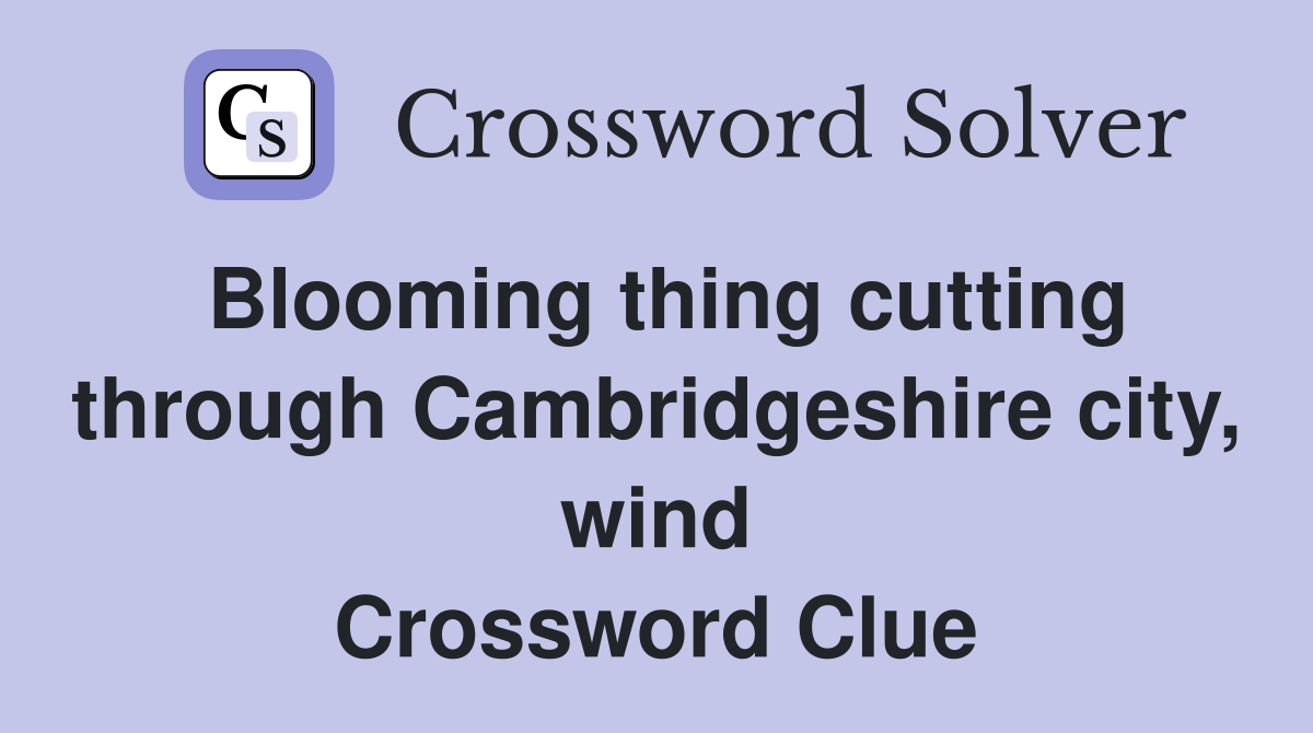 Blooming thing cutting through Cambridgeshire city, wind Crossword Clue