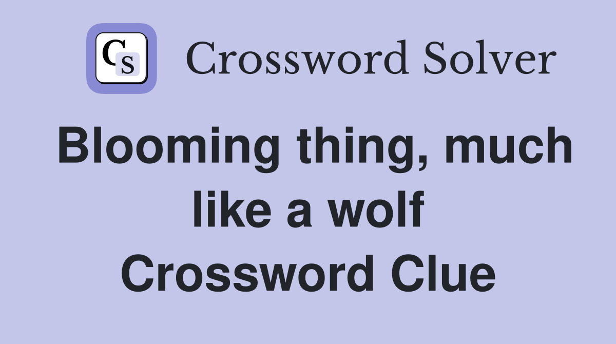 Blooming thing, much like a wolf Crossword Clue