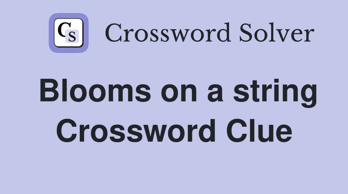 Blooms on a string Crossword Clue