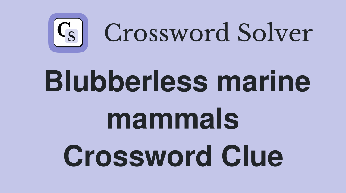 Blubberless marine mammals Crossword Clue