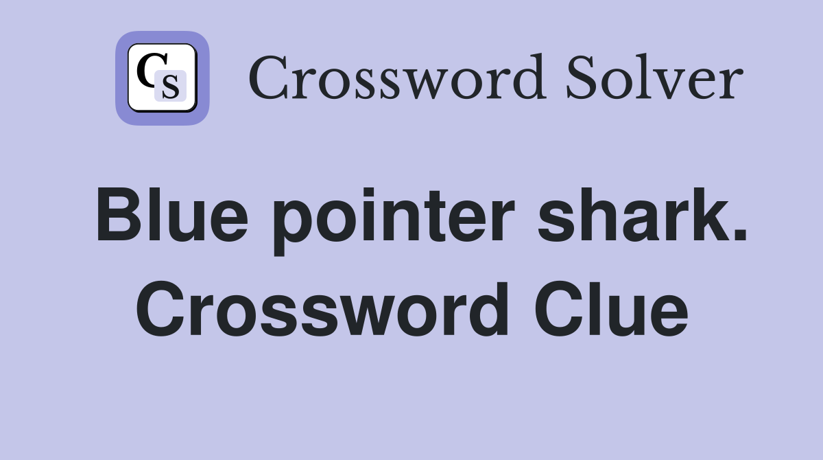 Blue pointer shark. Crossword Clue